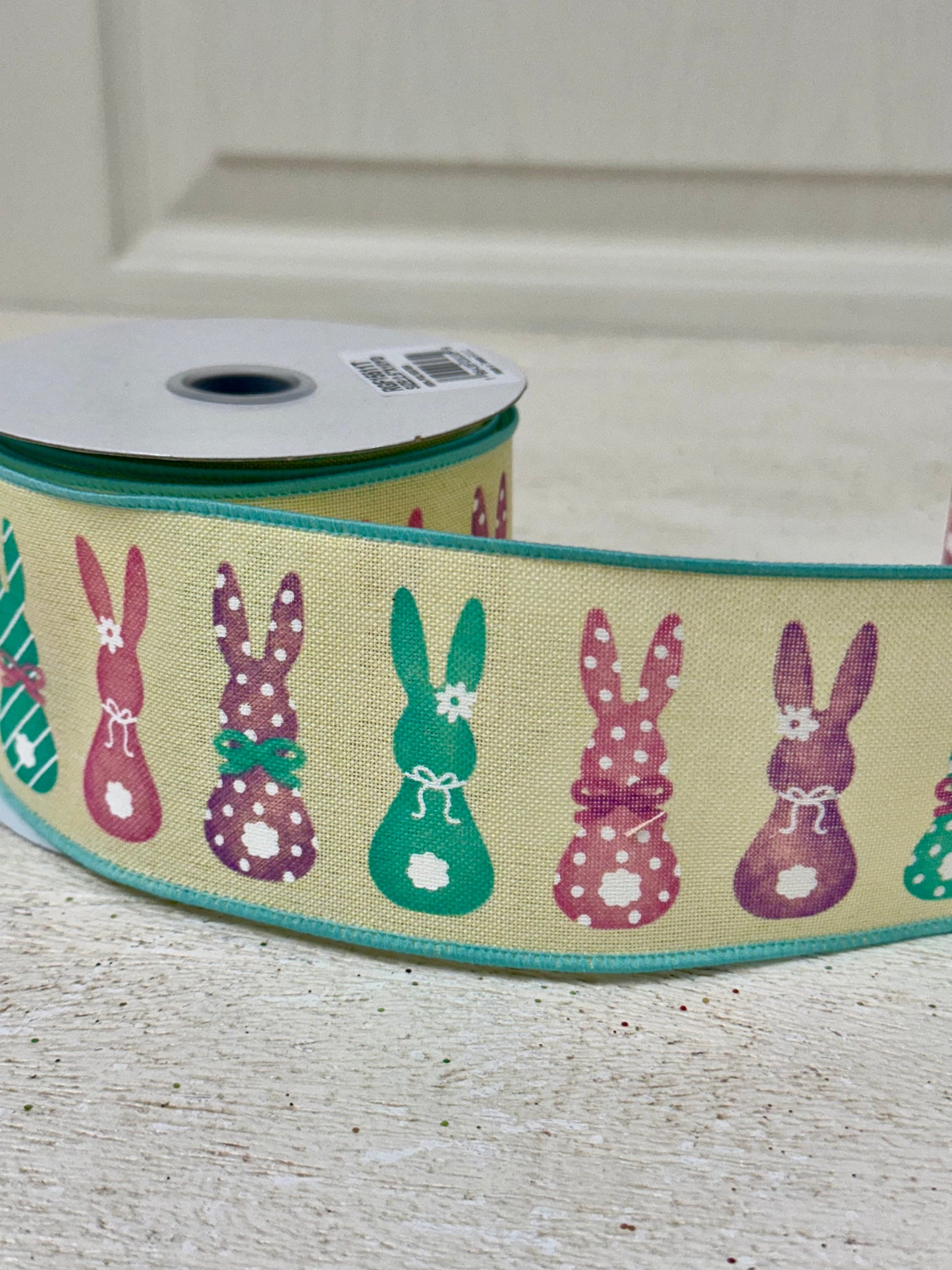 2.5 Inch By 10 Yard Pastel Bunny Silhouettes Ribbon