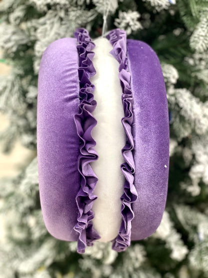 12.75 Inch Purple Fabric Scrumptious Macaroon Ornament