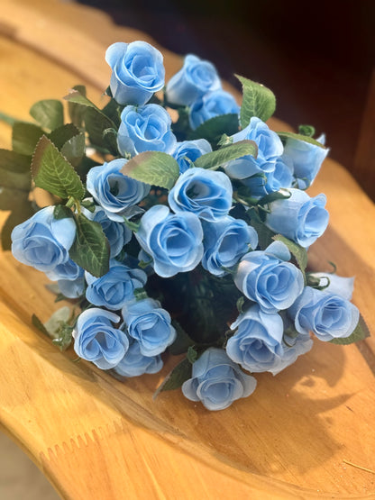 19 Inch Blue Rose Bud Bush