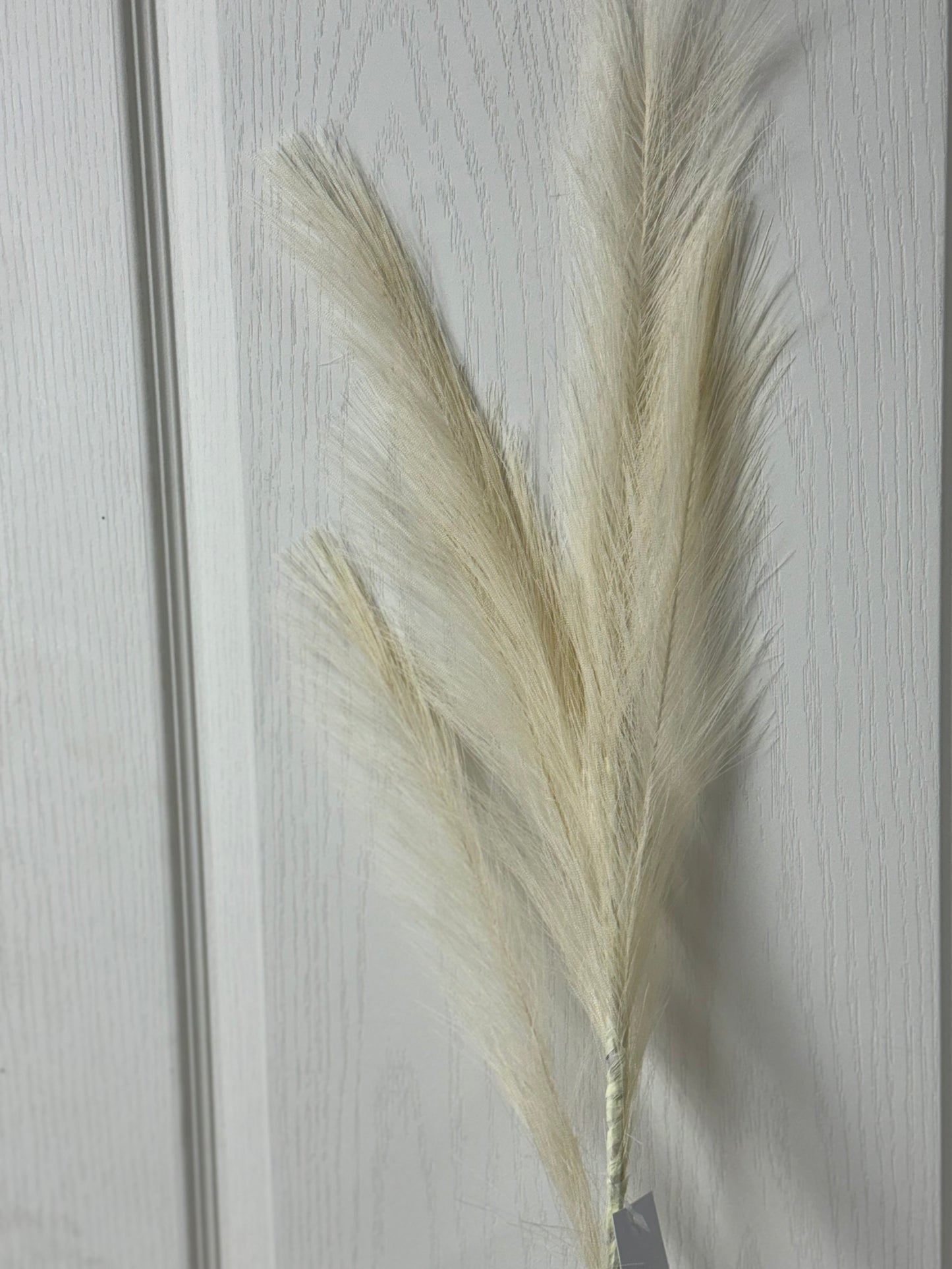 32.75 Inch Cream Fabric Grass Plume Spray