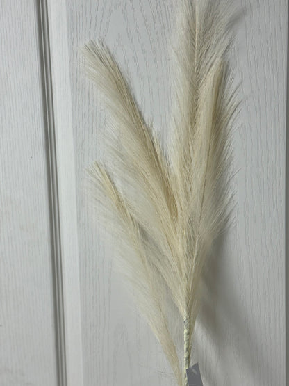 32.75 Inch Cream Fabric Grass Plume Spray