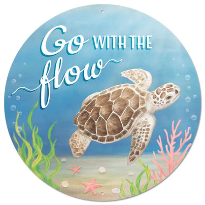 12 Inch Metal Go With The Flow Sign