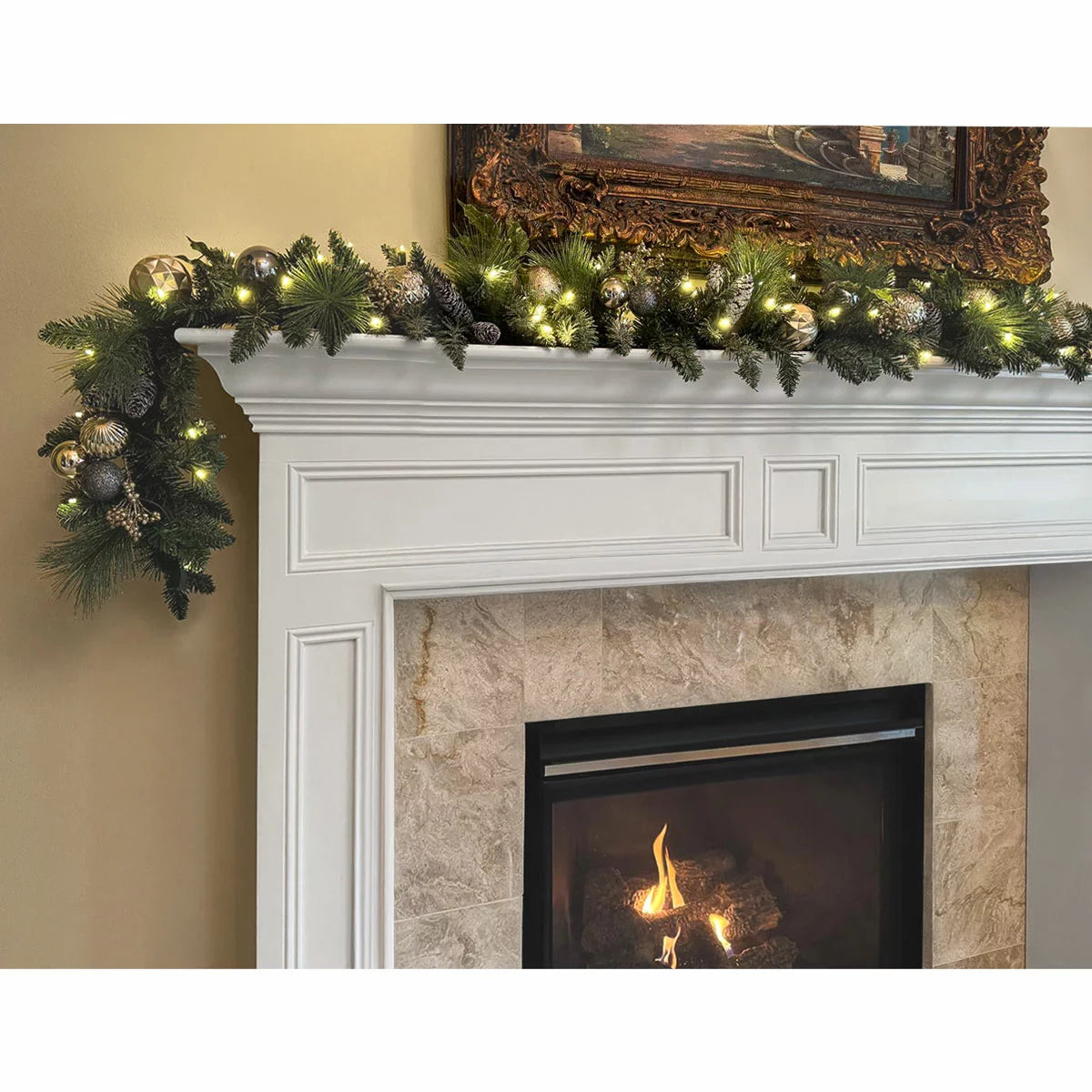 9 Foot Pre-lit Christmas Artificial Garland With Twinkling LED Lights
