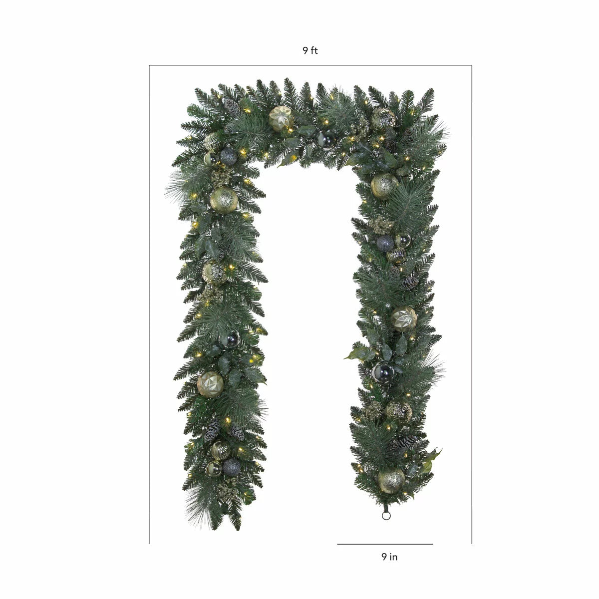 9 Foot Pre-lit Christmas Artificial Garland With Twinkling LED Lights