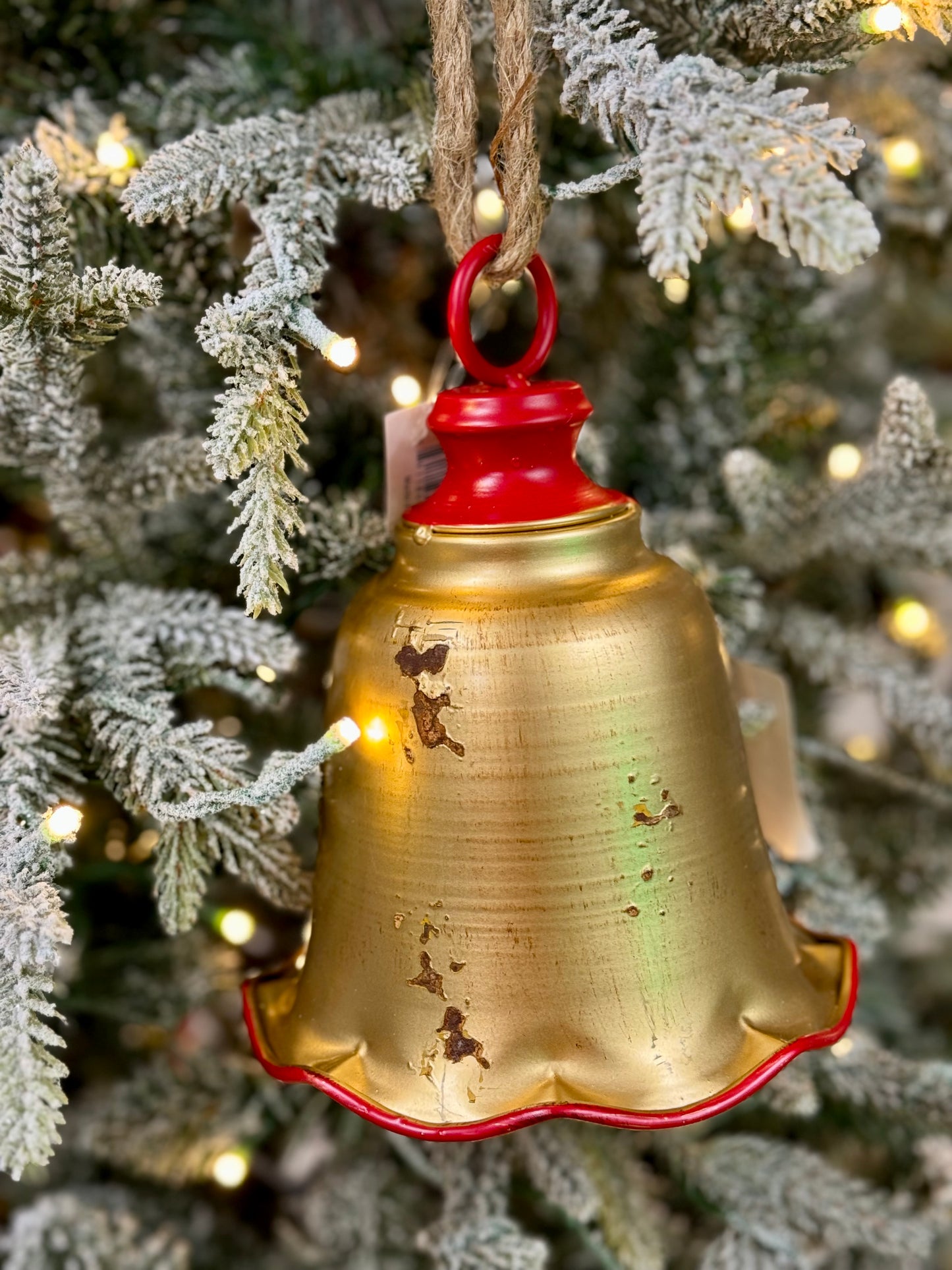 Large Gold And Red Ruffle Bell Hang