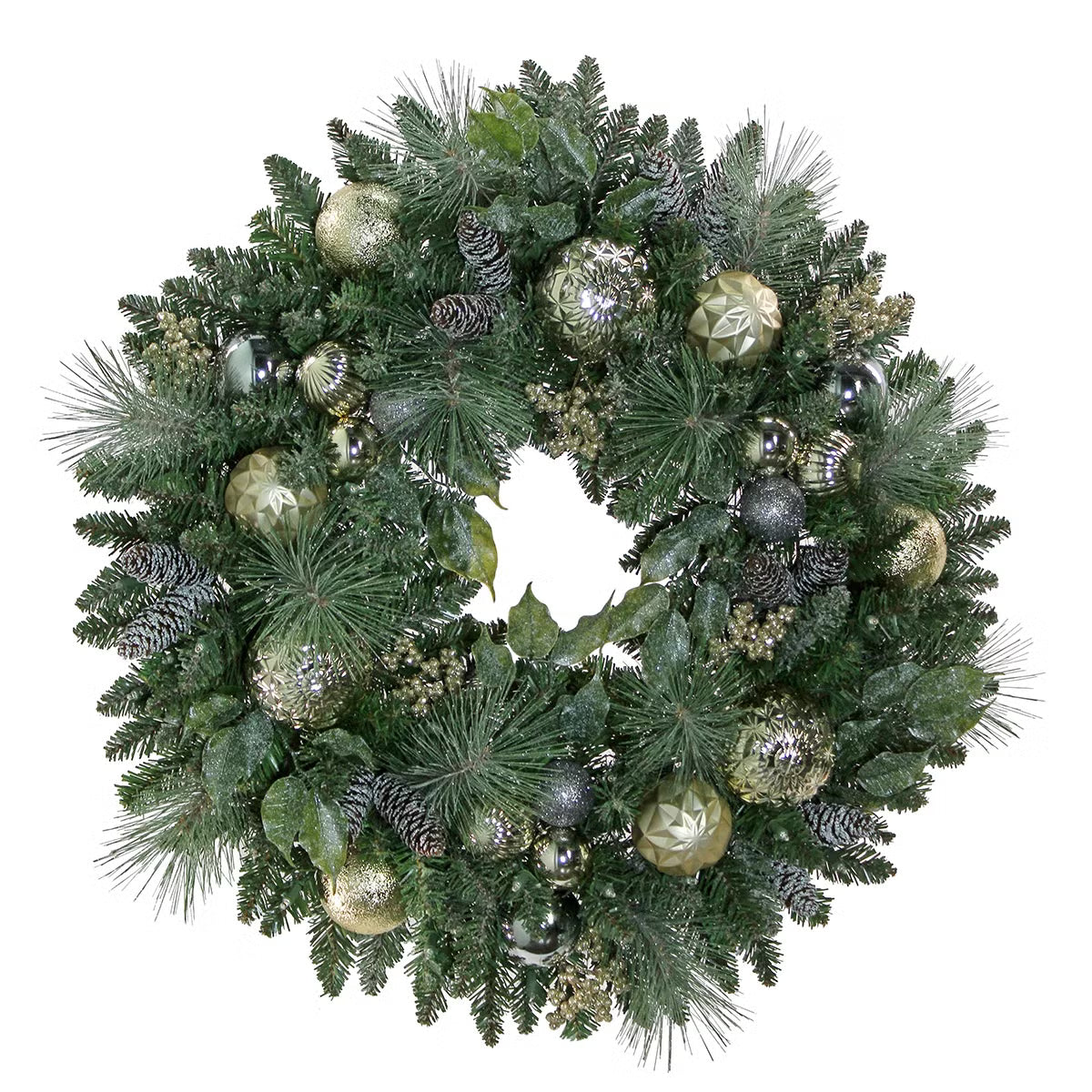 Costco Pre-Lit Decorated Metallic Holiday Wreath