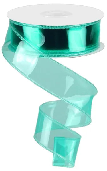 1.5 Inch By 10 Yard Aqua Jelly Ribbon