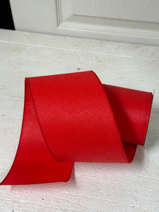 4 Inch By 10 Yard Red Cross Hatch Ribbon