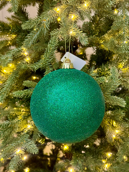 4 Inch Hunter Green Glittered Ornament