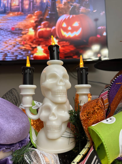 Halloween Light Up Skeleton Candelabra