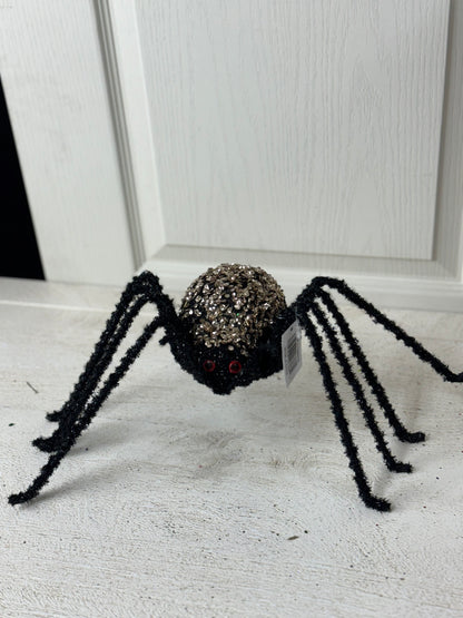 16.5 Inch Black And Champagne Beaded Spider