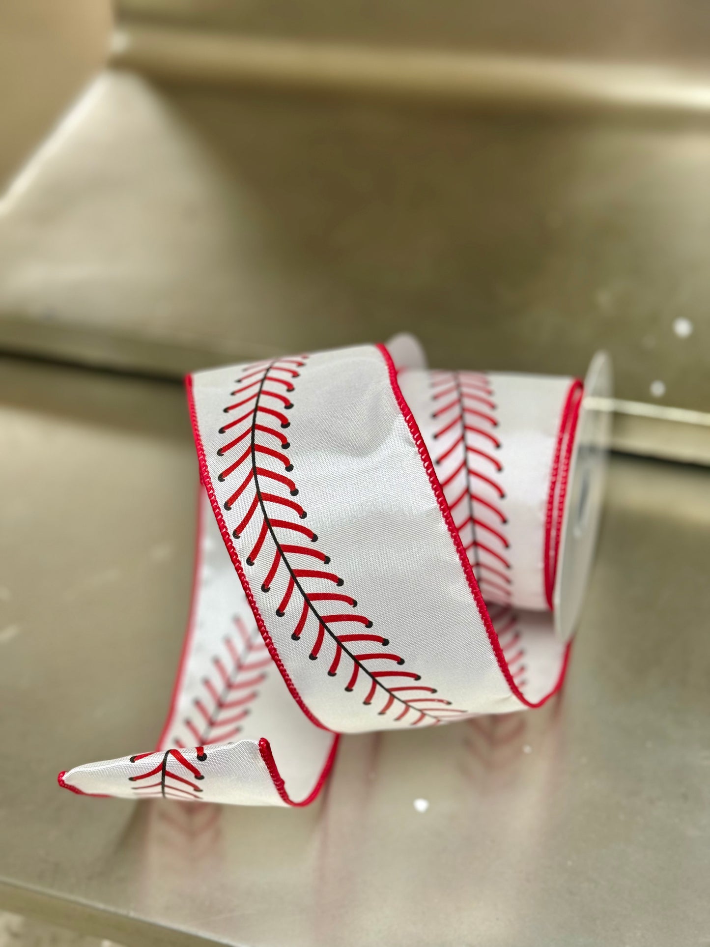 2.5 Inch By 10 Yard Baseball Stitching Ribbon