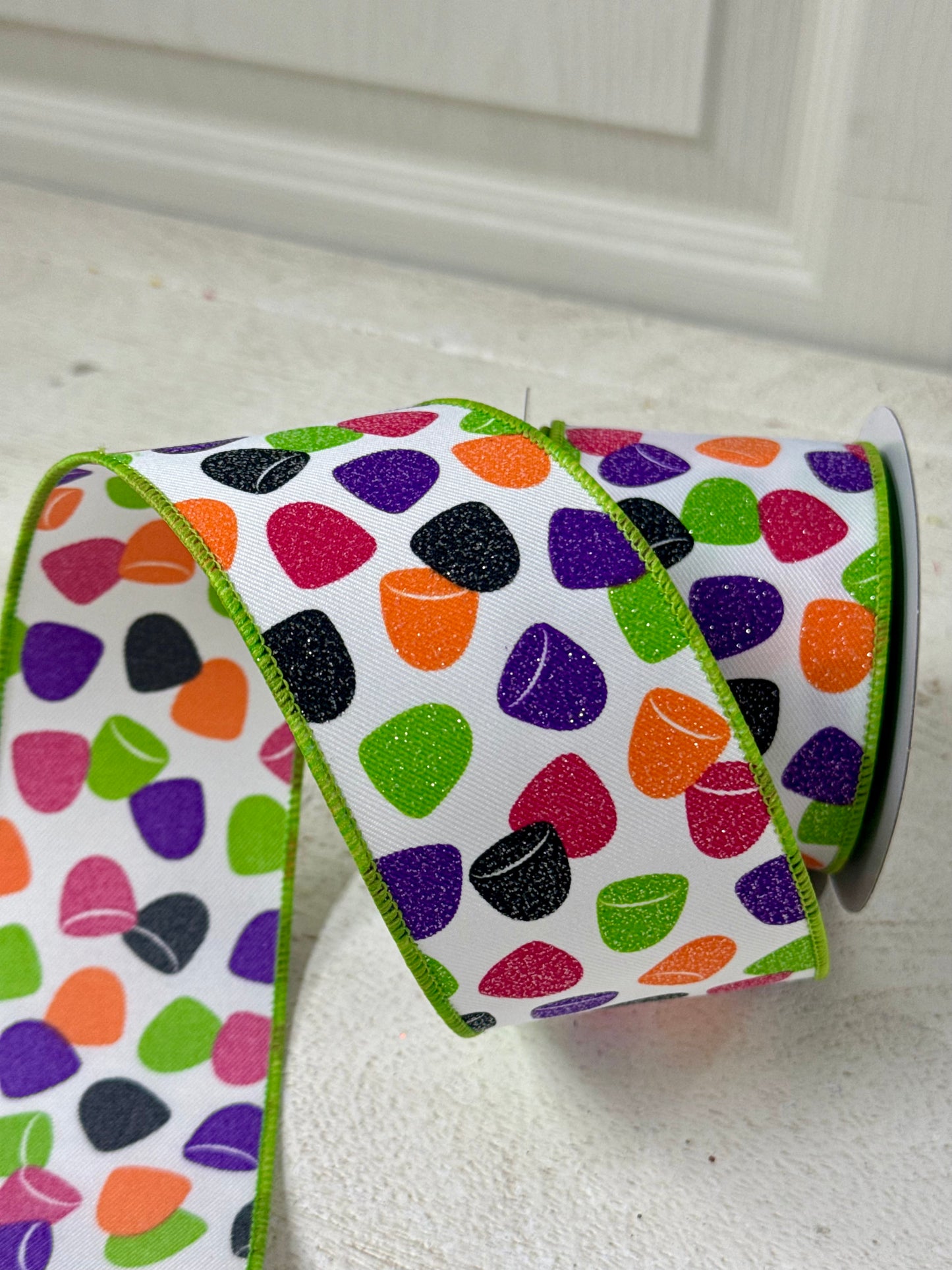 2.5 Inch By 10 Yard Mutlicolor Gumdrops Ribbon