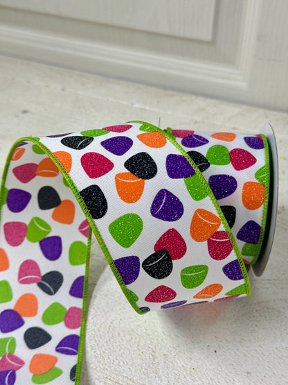 2.5 Inch By 10 Yard Mutlicolor Gumdrops Ribbon