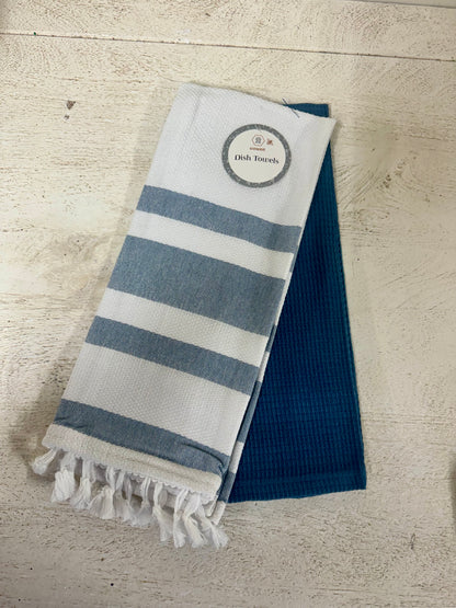 Blue And White Two Pack Of Dish Towels