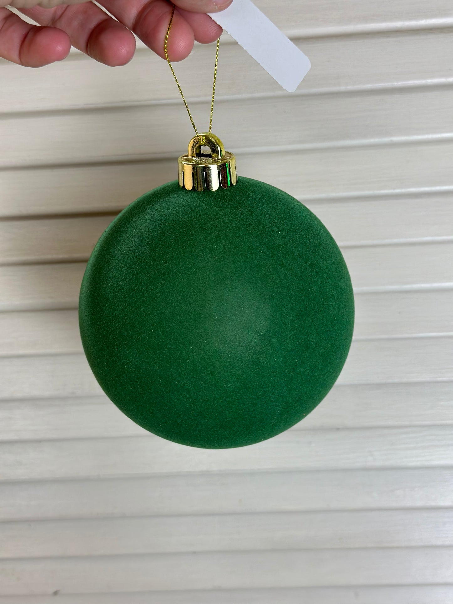 5 Inch Emerald Green Smooth Flocked Ornament Ball