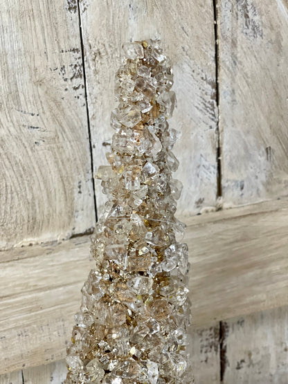 12 Inch Gold Chunky Ice Twig Cone Tree