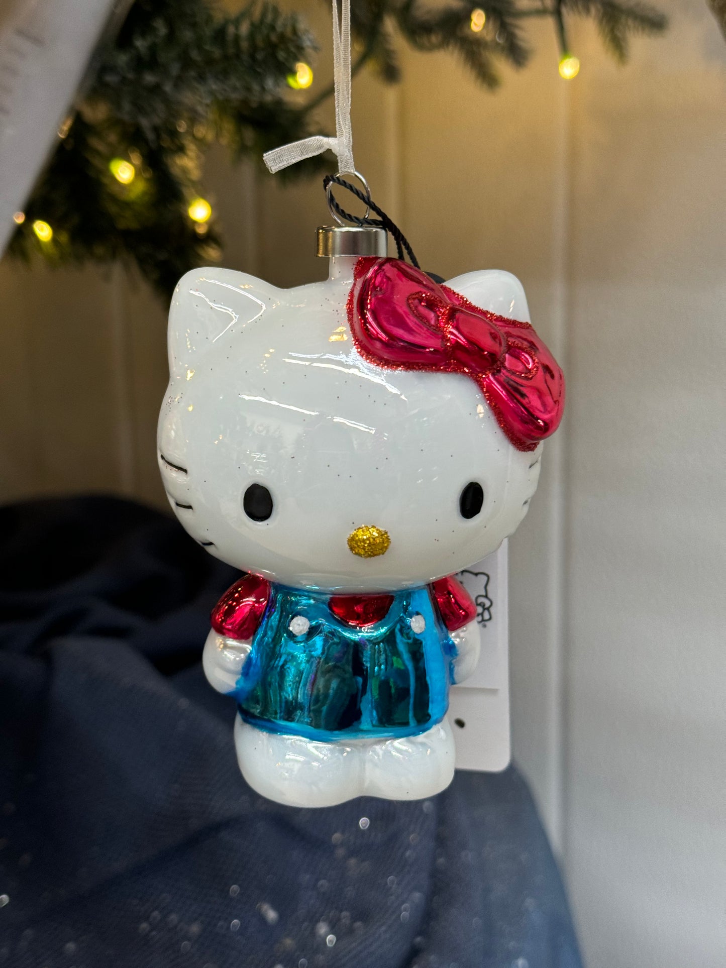 Hello Kitty Glass Christmas Ornament