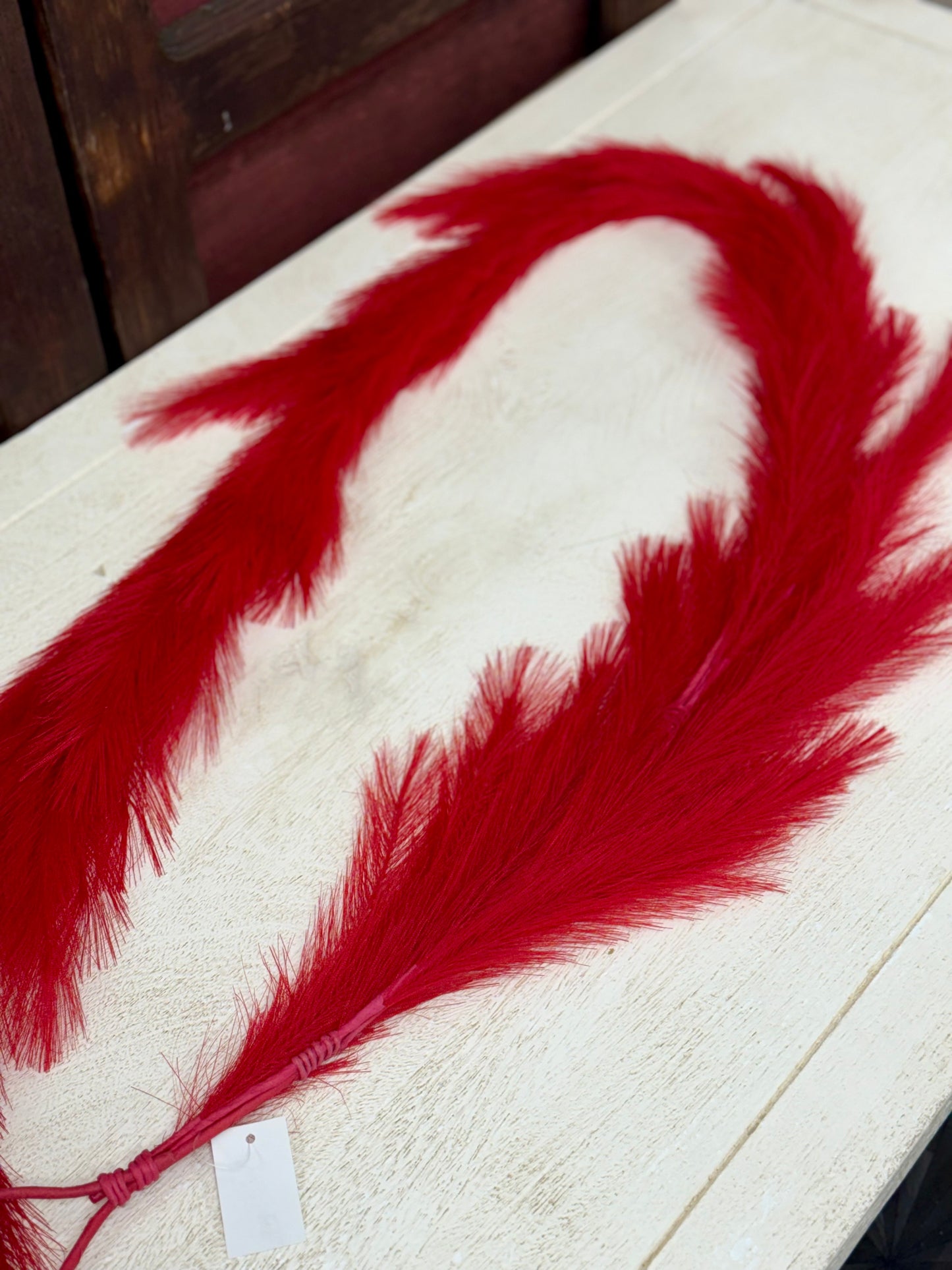 6 Foot Red Grass Plume Garland