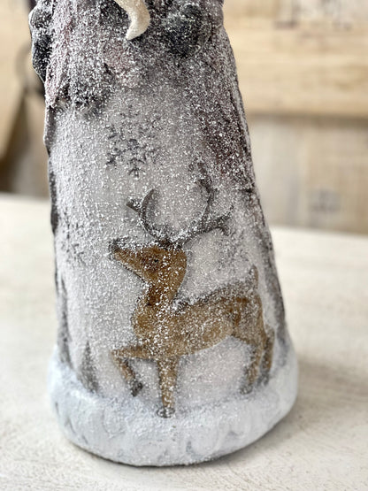 Standing Snow Santa With Deer Details