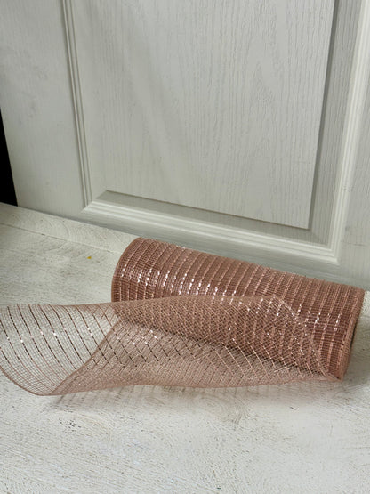 10 Inch By 10 Yard Rose Gold Foil Netting