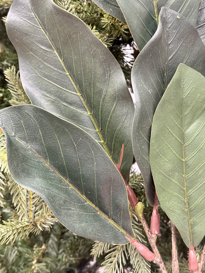 36 Inch Green And Brown Magnolia Leaves Spray