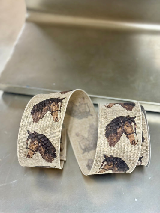 2.5 Inch BY 10 Yard Horse Head Ribbon