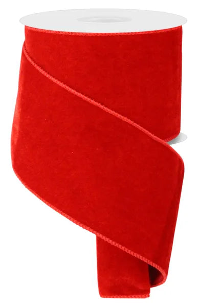 4 Inch By 10 Yard Red Deluxe Velvet With Satin Backing
