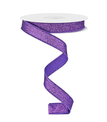 5/8 Inch By 10 Yard Purple Shimmer Glitter Ribbon