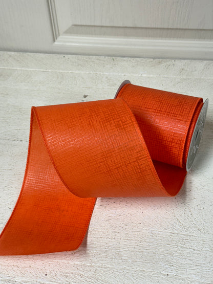 4 Inch By 10 Yard Orange Cross Hatch Ribbon