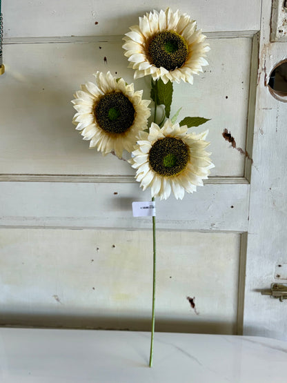 25 Inch Sunset Meadows Cream Sunflower Stem