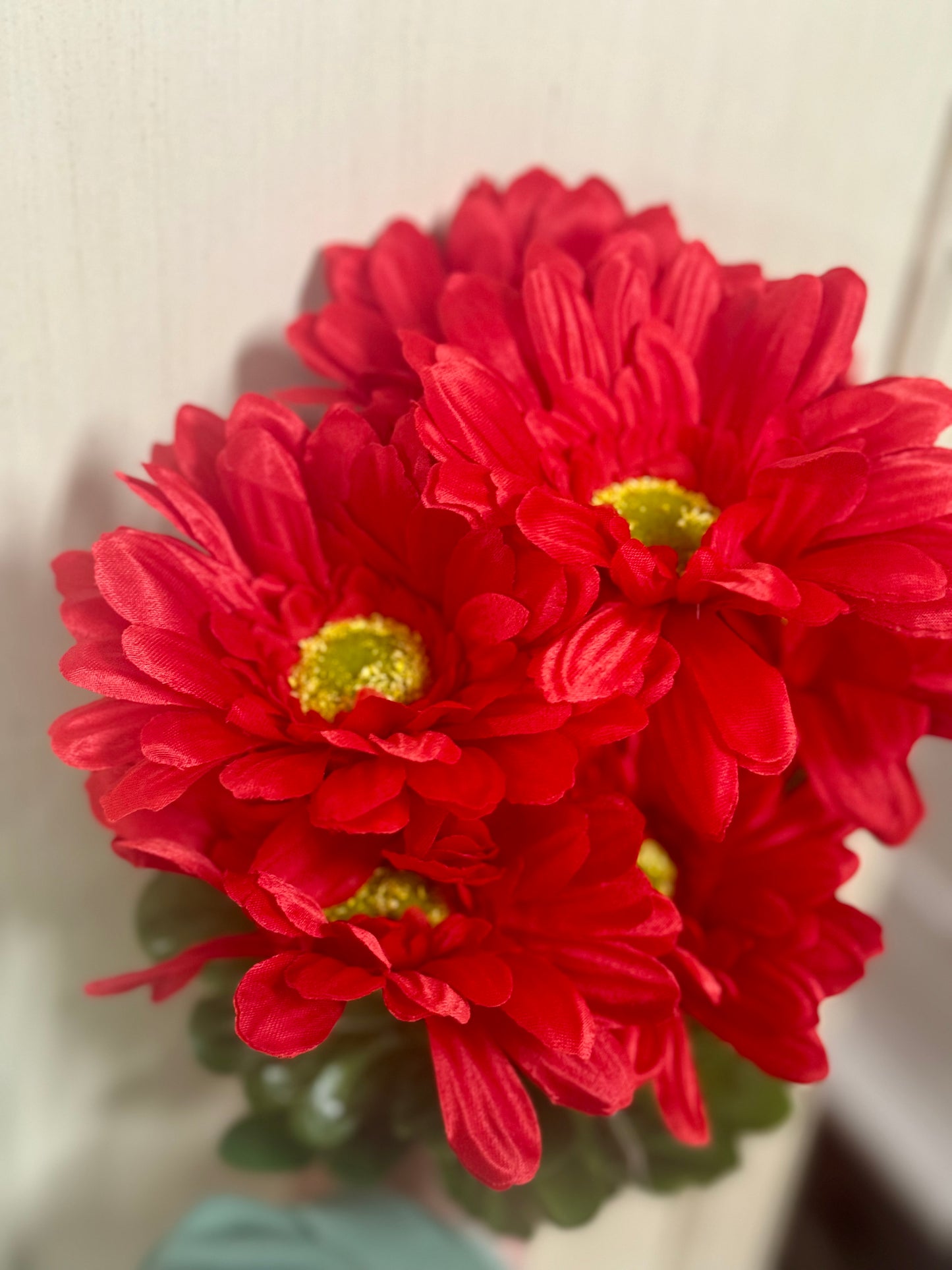 21 Inch Red Gerbera Daisy Floral Bush