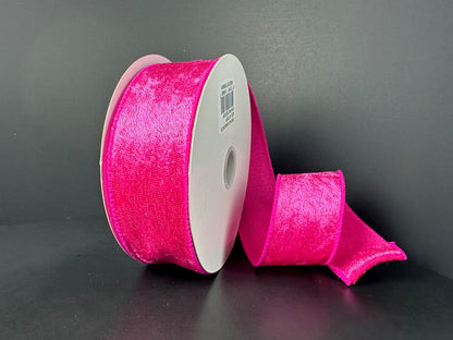 1.5 Inch By 10 Yard Fuchsia Lush Velvet Ribbon