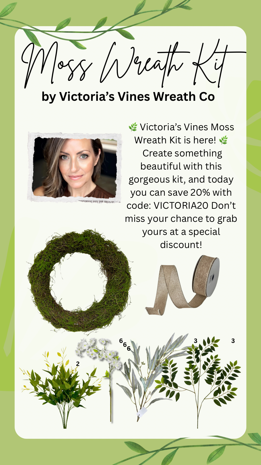 Moss Wreath Kit By Victoria Vines Wreath Co