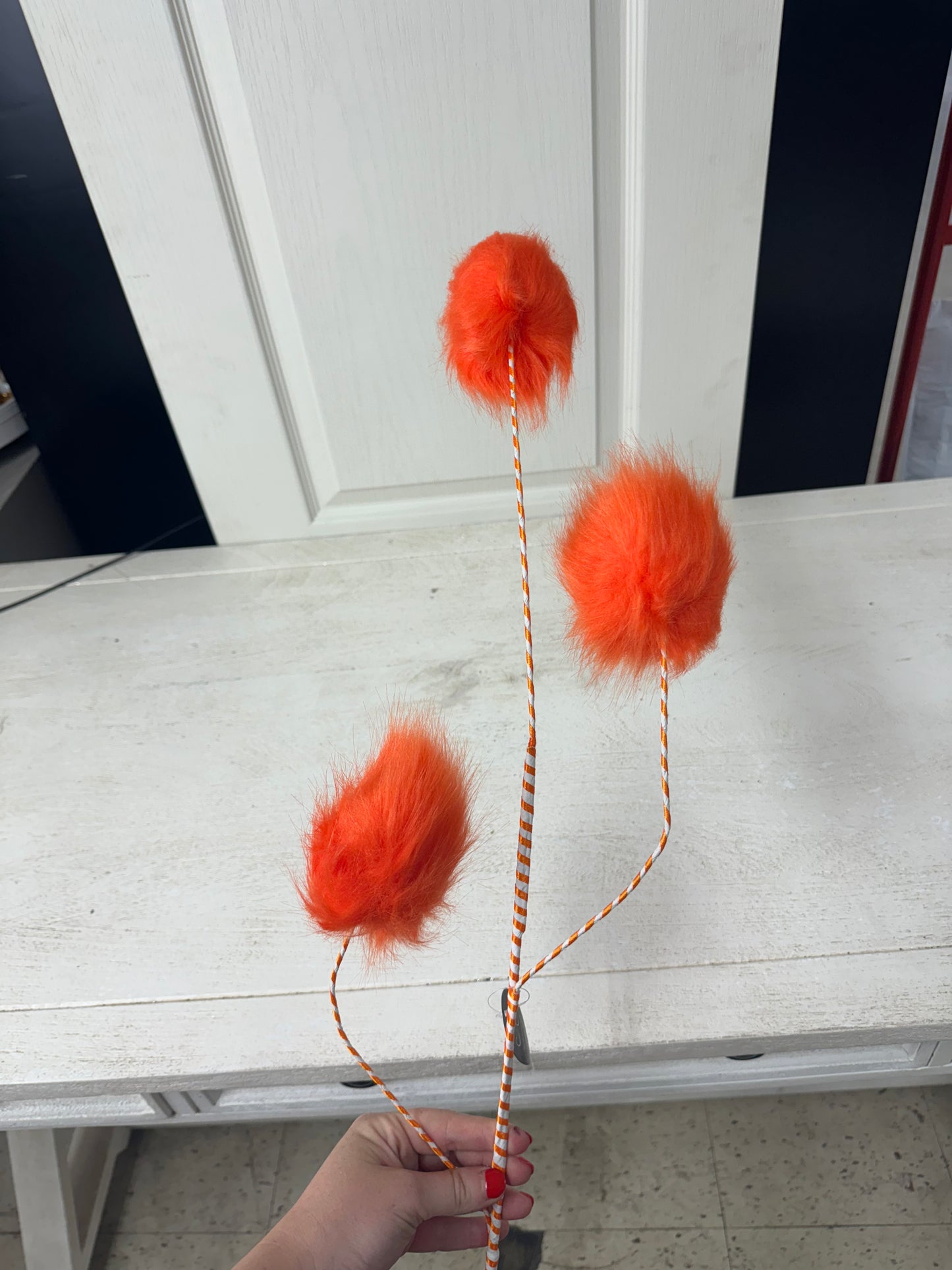 36 Inch Orange Fuzzy Ball Spray