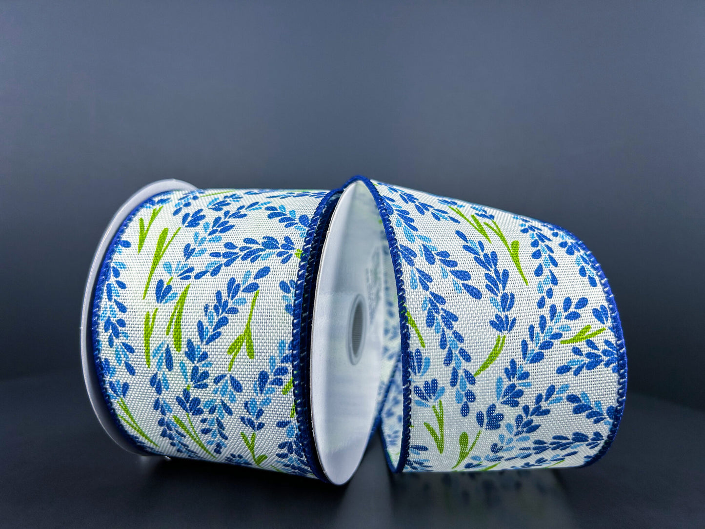 2.5 Inch By 10 Yard Dusty Blue Hyacinth Ribbon