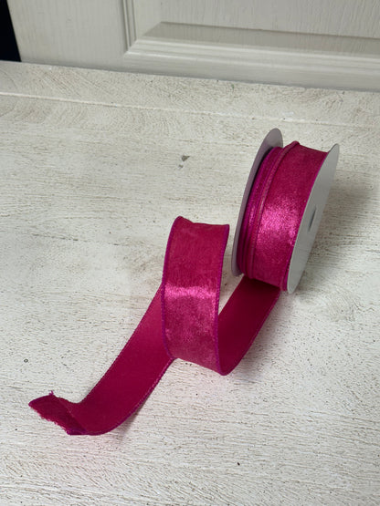 1.5 Inch By 10 Yard Fuchsia Lush Velvet Ribbon