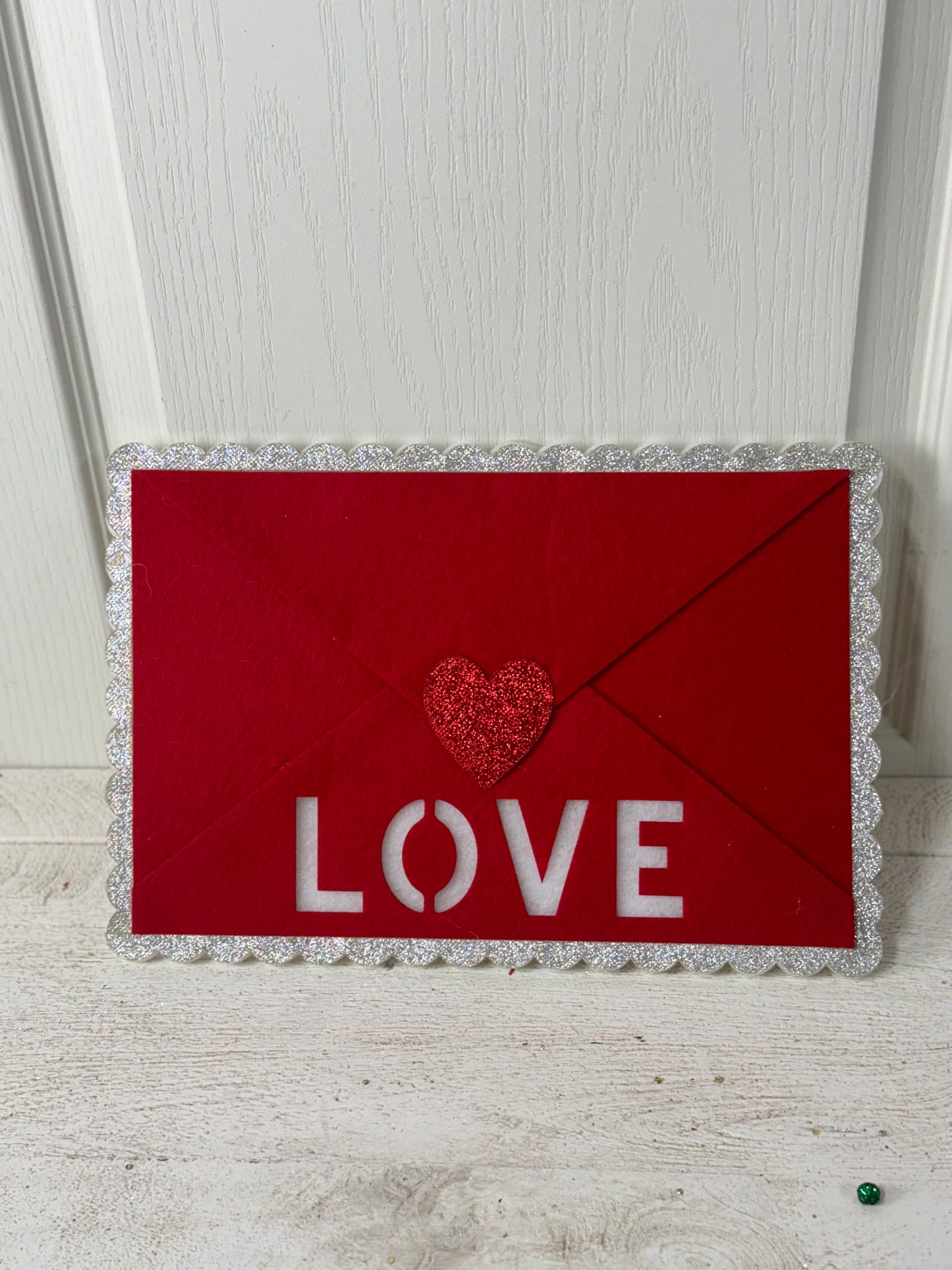 13 Inch Felt Red And White Love Envelope