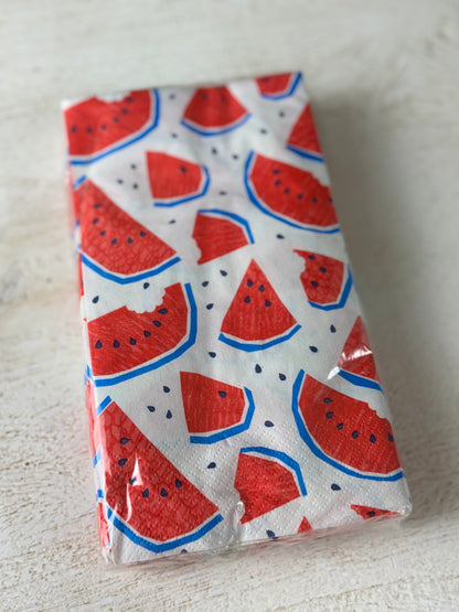 Sun Squad Red White And Blue Watermelon Guest Napkins