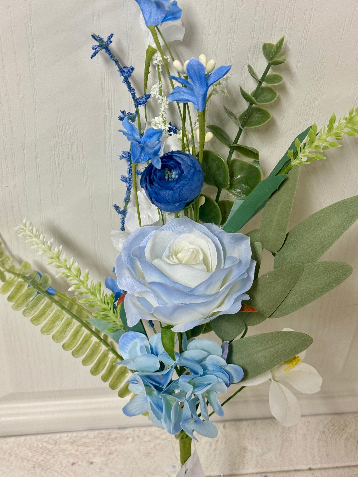 19 Inch Blue Rose Hydrangea Flower Spray