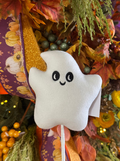 24 Inch White And Black Velvet Ghost Pick