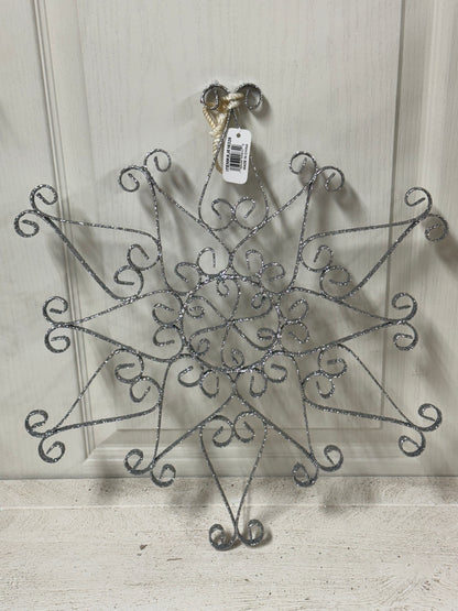 18 Inch Silver Metal Snowflake Three Styles