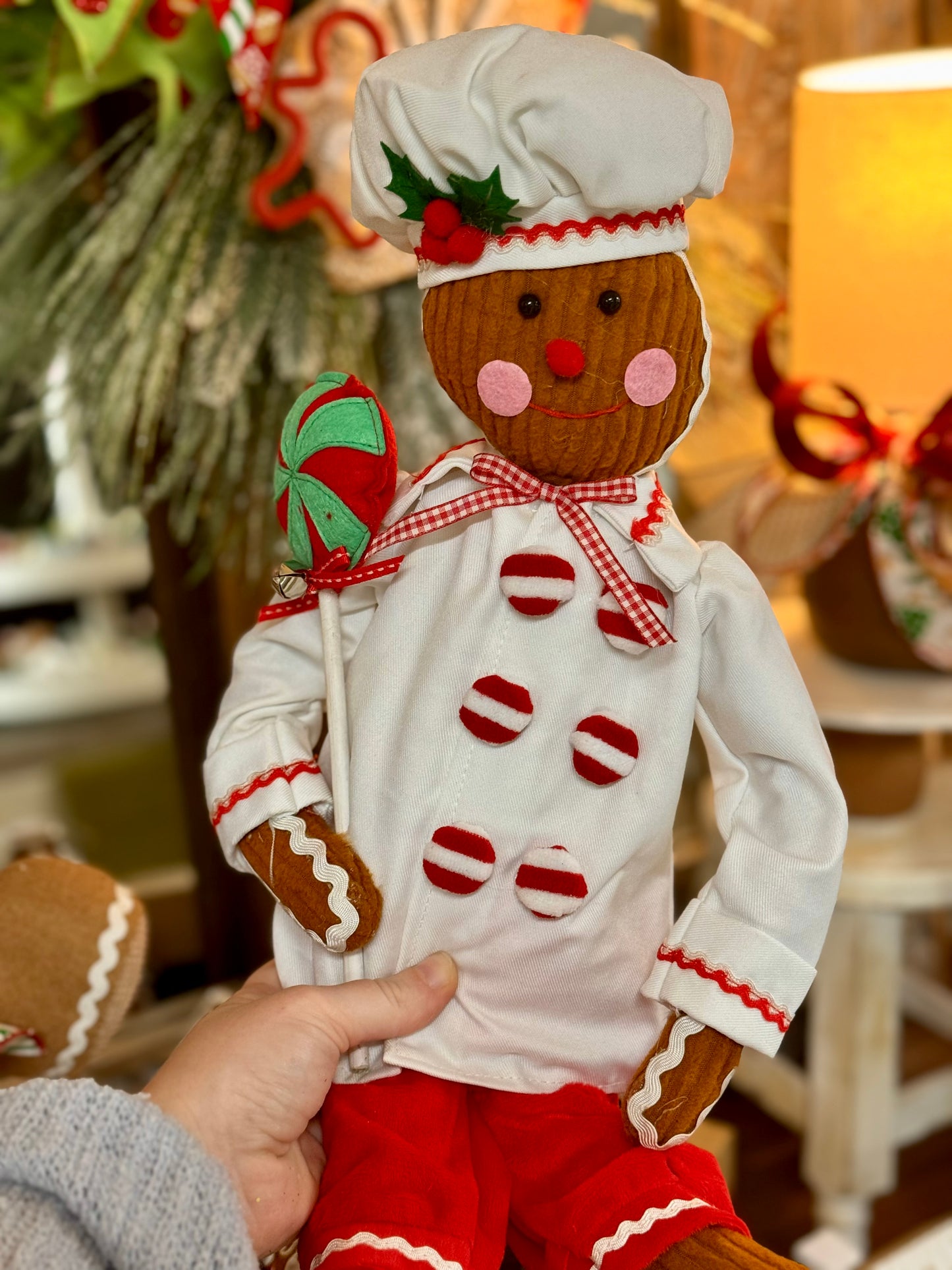 25 Inch Chef Gingerbread Holding A Lollipop