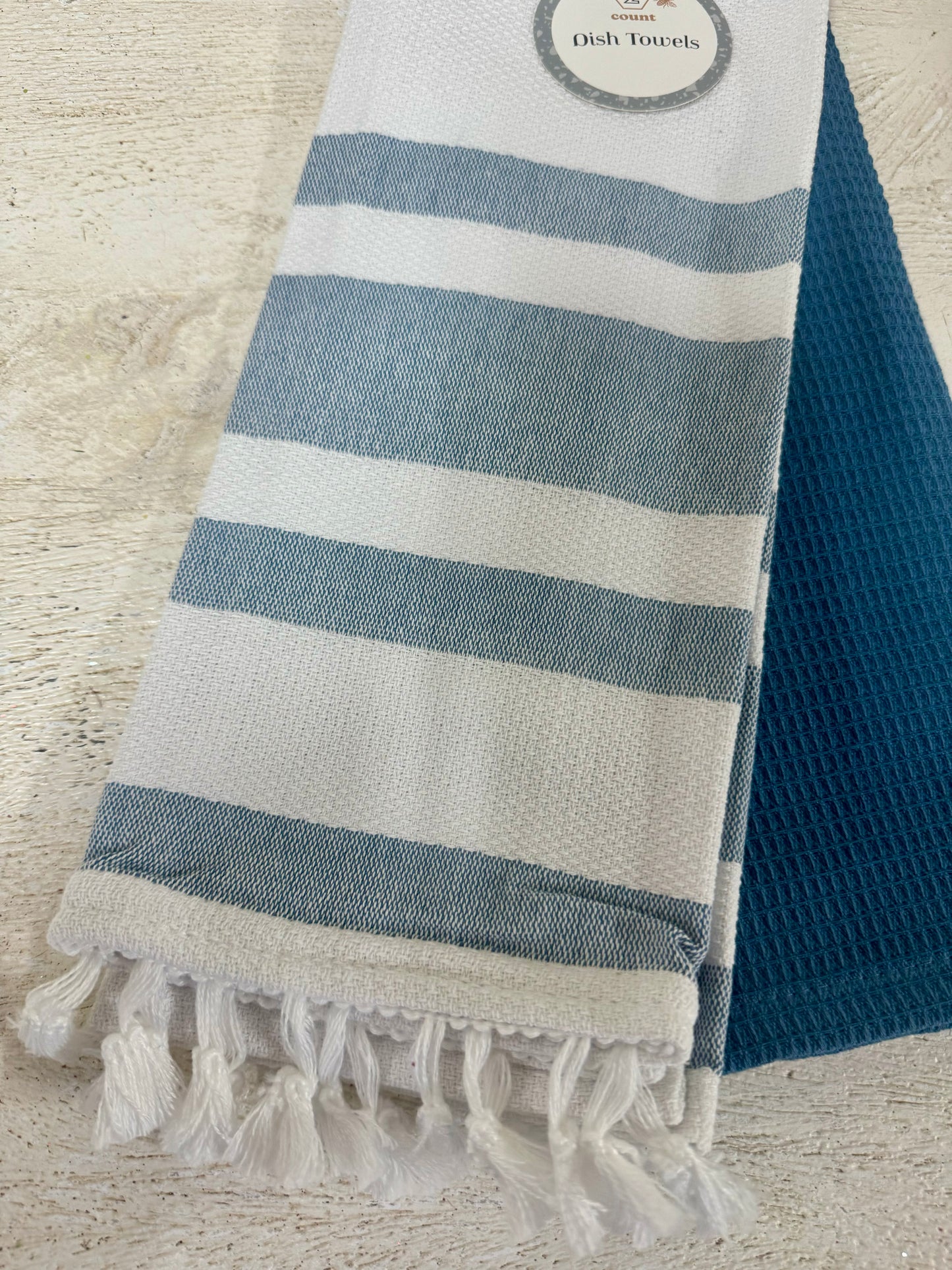 Blue And White Two Pack Of Dish Towels