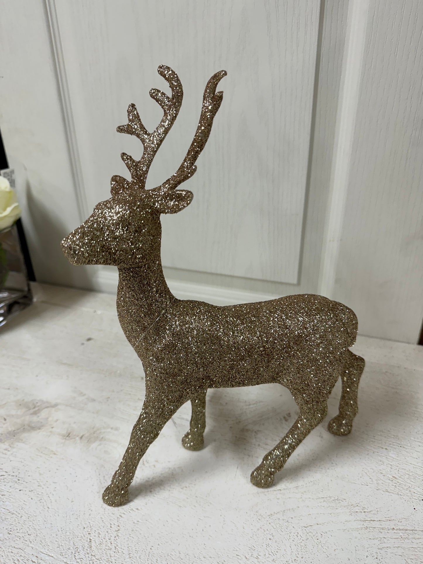 Wondershop 12 Inch Champagne Glitter Deer