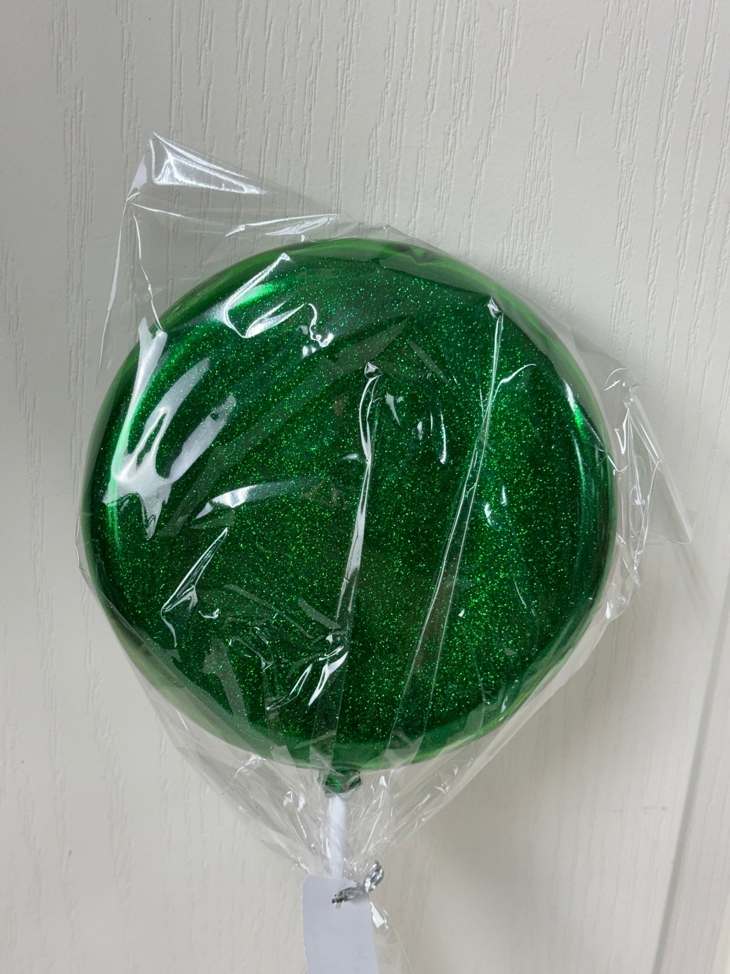 6 Inch Emerald Green Glitter Lollipop With Stick