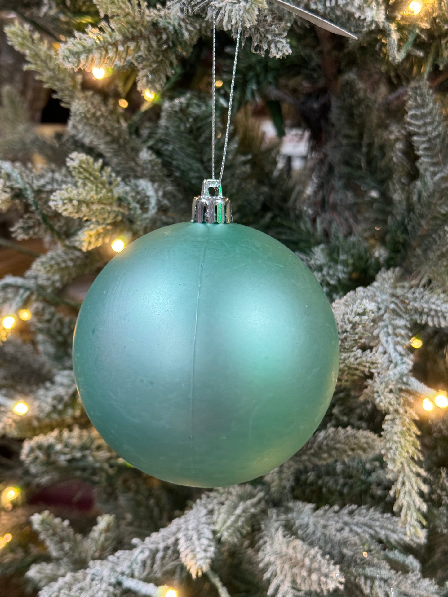 4 Inch Turquoise Matte Smooth Ornament Ball