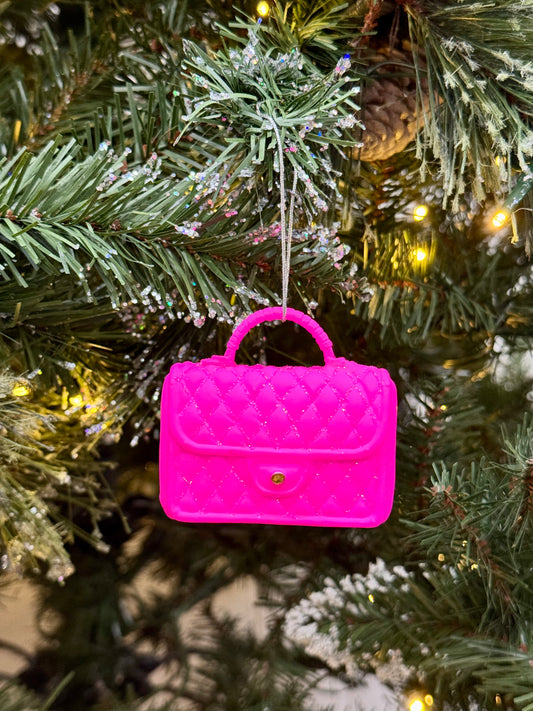 Pink Glitter Purse Ornament