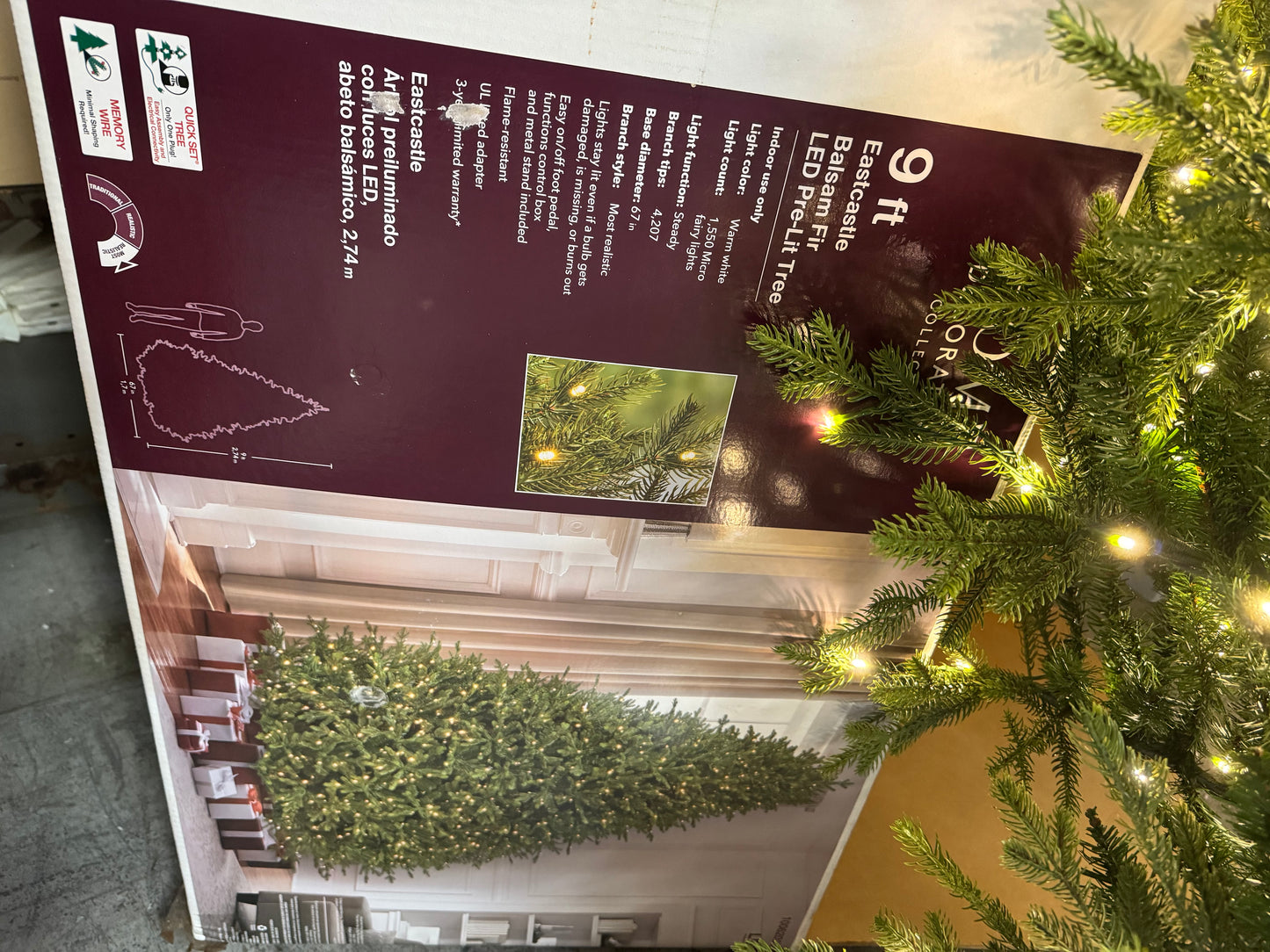 Home Decorators Collection 9 Foot Eastcastle Balsam Fir LED Pre Lit Tree Open Box