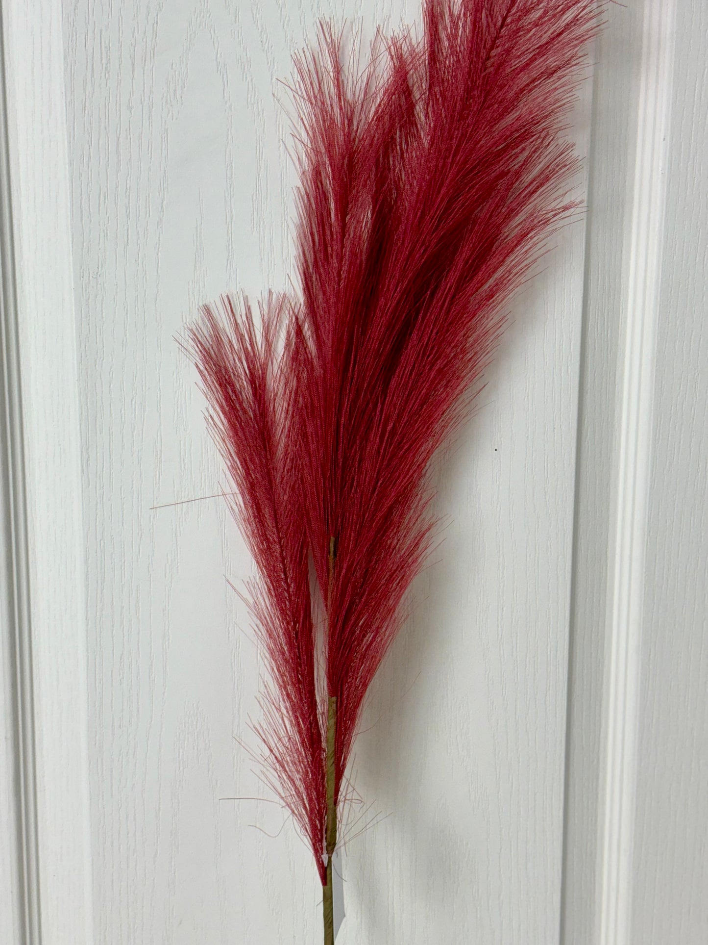 32.75 Inch Burgundy Fabric Grass Plume Spray